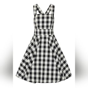 Hell Bunny Black and White Pinafore Dress (check out size chart. UK2XL)